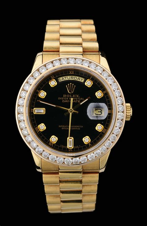 gold rolex presidential black face|rolex gold presidential watch price.